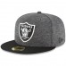 Men's Oakland Raiders New Era Heather Gray/Black 2018 NFL Sideline Home Graphite 59FIFTY Fitted Hat 3058422